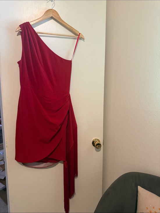 Hutch Dresses & Skirts - HUTCH Red One-Shoulder Draped Cocktail Dress